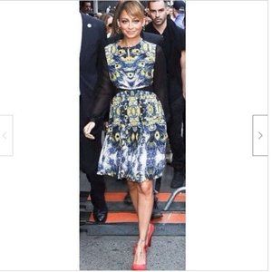 NWT Nicole Richie for Impulse Peacock Dress w/Pleats Size 2